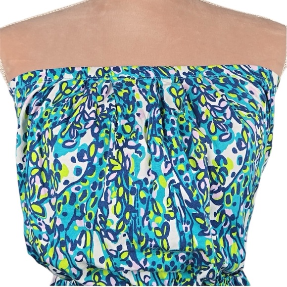 Lilly Pulitzer Windsor Dress It's a Stretch Sea Blue Strapless Dress Size XS - Picture 4 of 8